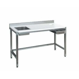 Table de préparation inox 120 x 60 cm dosseret 10 cm