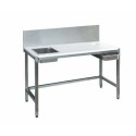Table de préparation inox 140 x 60 cm dosseret 40 cm