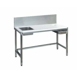 Table de préparation inox avec bac 140 x 60 cm dosseret 40 cm