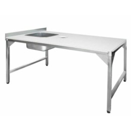 Table de préparation inox double poste 160 x 100 cm dosseret 10 cm