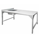 Table de préparation inox double poste 160 x 100 cm dosseret 10 cm