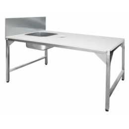 Table de préparation inox double poste 160 x 100 cm dosseret 40 cm