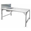 Table de préparation inox double poste 160 x 100 cm dosseret 40 cm