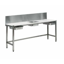 Table de travail inox double poste 190 x 60 cm dosseret 40 cm