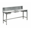 Table de travail inox double poste 190 x 60 cm dosseret 40 cm