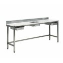 Table de travail inox double poste 190 x 60 cm dosseret 10 cm