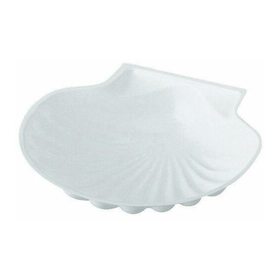 Coquille Saint Jacques plastique blanche 13 cm - par 100