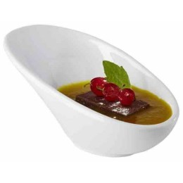 Verrine penchée mélamine blanche 4 cl 6 x 11,5 x 5,5 cm - par 24