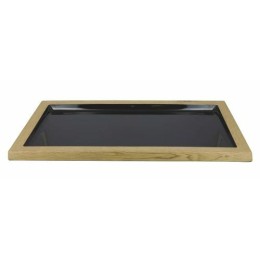 Plat mélamine noir bord bois 42 x 23 x 2,1 cm