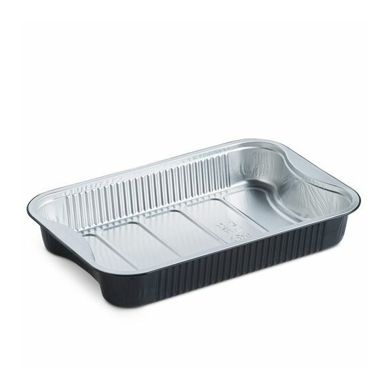 Barquette aluminium noir lisse Ready2Cook 1896 ml - par 100 Barquette aluminium noir lisse Ready2Cook 1896 ml - par 100