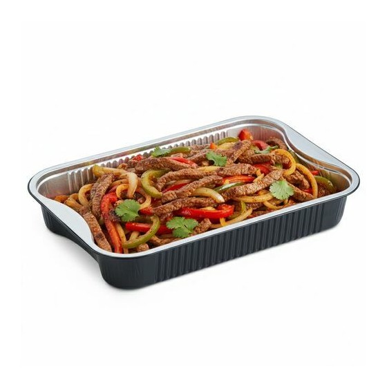 Barquette aluminium noir lisse Ready2Cook 1896 ml - par 100 Barquette aluminium noir lisse Ready2Cook 1896 ml - par 100