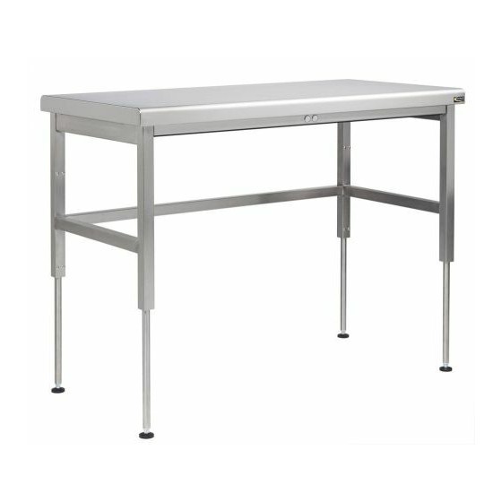 Table inox à hauteur variable L. 120 x P. 70 cm
