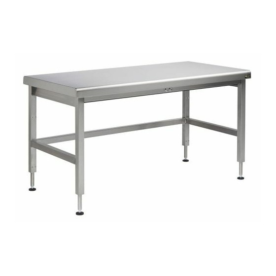 Table inox à hauteur variable L. 150 x P. 70 cm