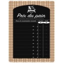 Panneau affichage prix du pain rotin PVC 15 x 20 cm