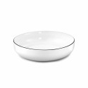Assiette à salade et pâte Yaka blanche liseré noir ø 20 cm - par 6