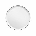 Assiette plate Yaka blanche liseré noir ø 21,5 cm - par 6