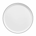 Assiette plate Yaka blanche liseré noir ø 27 cm - par 6