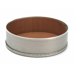 Moule à manqué perforé inox et feuille de cuisson ø 24 cm