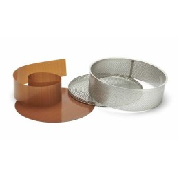 Moule à manqué perforé inox et feuille de cuisson ø 24 cm
