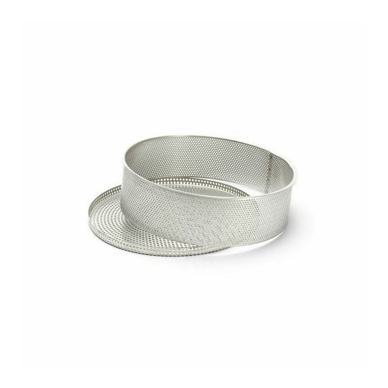 Moule à tarte inox perforé et feuilles de cuisson antiadhésive - De Buyer