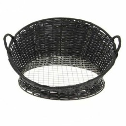 Corbeille van noire avec fond grille inox ø 46 x 26 cm