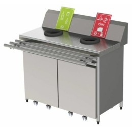 Meuble de pré-tri vide-déchet 2 trous avec pesée pour enfants
