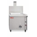Cuiseur gaz cuve carrée 170 L vidange avec régulation et arrivée eau chaude et froide