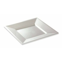 Assiette carrée réutilisable PS nacré 240 mm - par 12