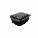 Boite à couvercle charnière pp noir 50 cl - par 408