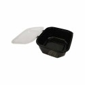 Boite à couvercle charnière pp noir 75 cl - par 288