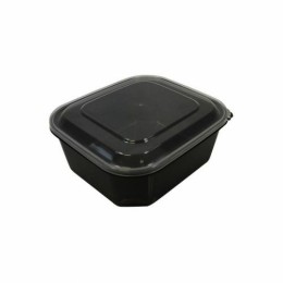 Boite à couvercle charnière pp noir 100 cl - par 300