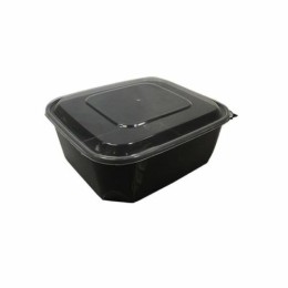 Boite à couvercle charnière pp noir 150 cl - par 192