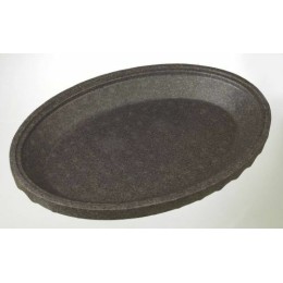 Plateau fruits de mer polystyrène ovale noir 50 x 35 cm - par 30
