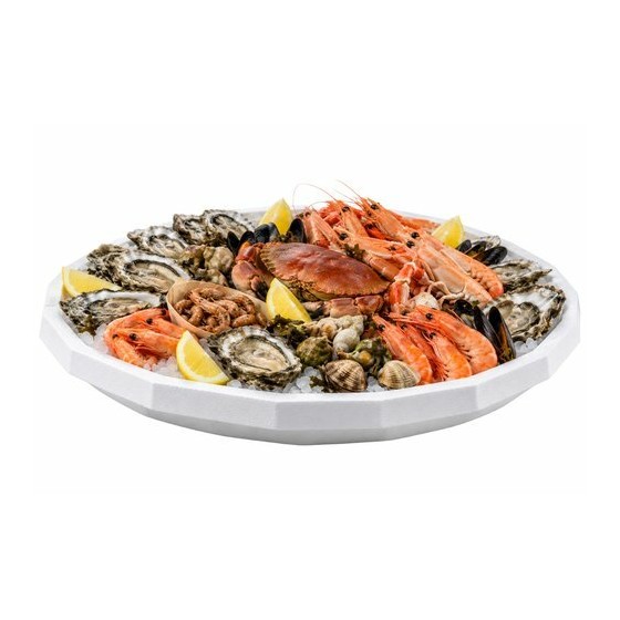 Plateau fruits de mer polystyrène rond blanc Ø 50 cm - par 20