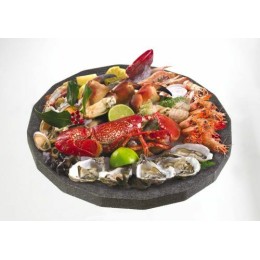 Plateau fruits de mer rond noir ø 50 cm - carton de 20