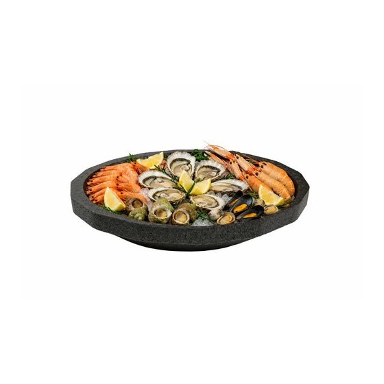 Plateau fruits de mer polystyrène rond noir Ø 35 cm - par 30