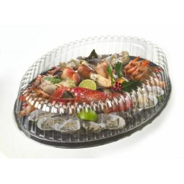 Couvercle plateau fruits de mer ovale 50 x 35 cm - carton de 30
