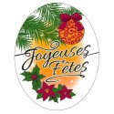 Azyme Joyeuses Fêtes ovale 110 x 86 mm - par 18
