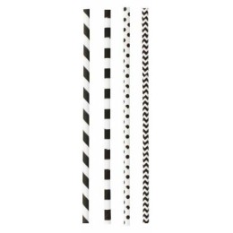 Paille papier franges et pois - par 200