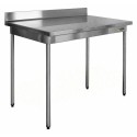 Table inox démontable à dosseret  80 x 70 x 90 cm