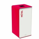 Borne de tri métal cubatri blanc / rouge 75 L