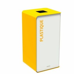 Borne de tri plastique cubatri blanc / jaune 75 L