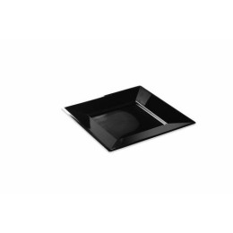 Assiette carrée réutilisable PS blanc 165 mm - paquet de 12