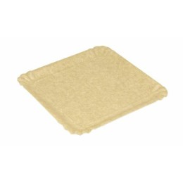 Assiette carton ingraissable kraft brun 150 x 150 mm - par 100