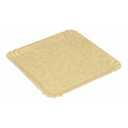 Assiette carton ingraissable kraft brun 210 x 210 mm - par 100