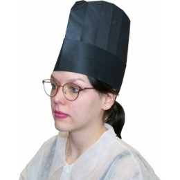 Toque plissée noire 23 cm en viscose - par 10