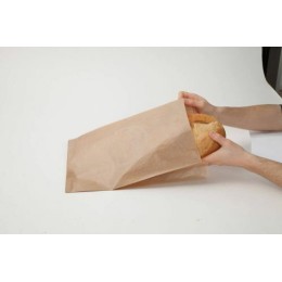 Sac à pain kraft Blanc 410 x 250 + 32,5 mm - par 250