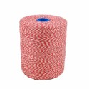 Ficelle polyester blanche et rouge 2,5/1 - par 1 kg