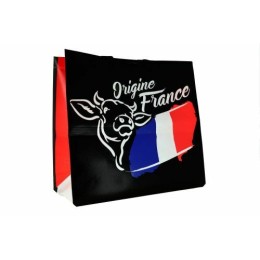 Sac réutilisable PP non tissé "Bleu blanc rouge" 37,5 x 34,5 + 17 cm - par 100