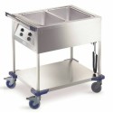 Chariot bain-marie 2 cuves GN 1/1